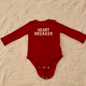 Red “Heartbreaker” onesie